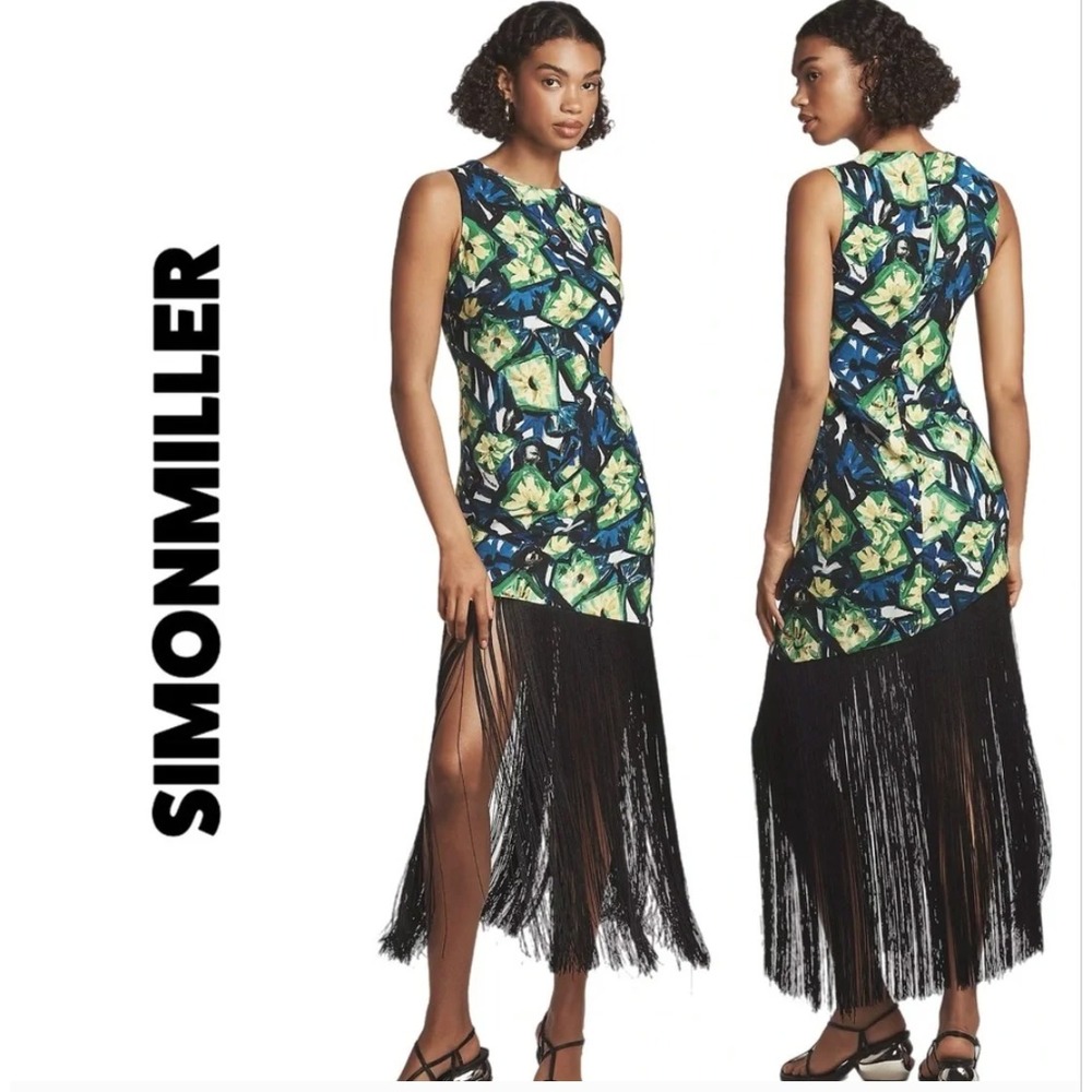 Simon Miller‎ Fringe Dress Abstract Floral Size Medium Anthropologie New
